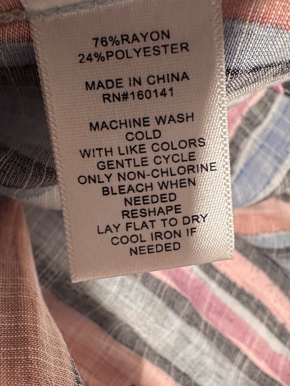 Daily Thread Multicolor Striped Button Down Top Ruched Tie Sleeves Rayon Blend L - Picture 12 of 14